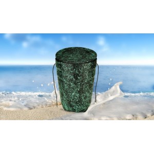 Black with Speckled Green Opal Cremation Ashes NatureURN - Creative Eco Friendly Funeral Products